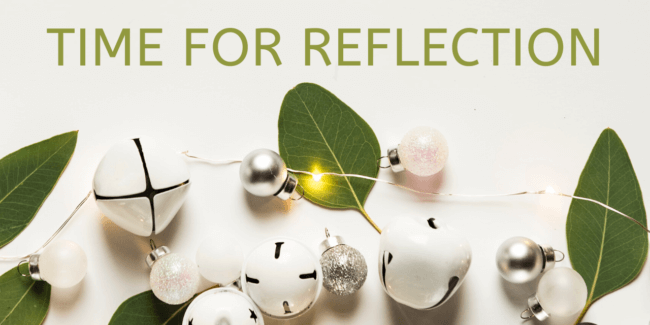 Time for reflection over Christmas decorations